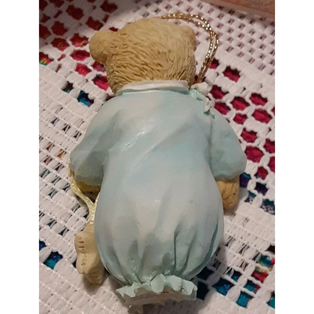 Cherished Teddies Enesco Baby Boy's First Christmas Ornament Dated 1993 in Box